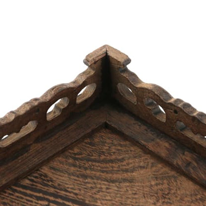 Wooden Display Stand Base 5.43" x 5.43" Square Wood Carved Pedestal - style: Square