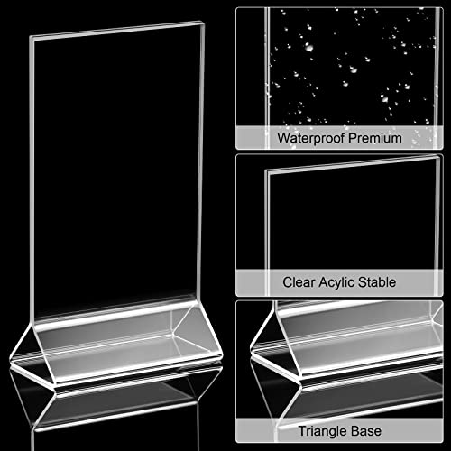 Yulejo 24 Pack Acrylic Sign Holder, Clear Plastic Table Display, 5 x 7In - size: 5 x 7 Inches