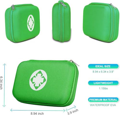 First Aid Kit 276PCS Car Home Camping Essentials Green Emergency Kit - color: Green-276pcs