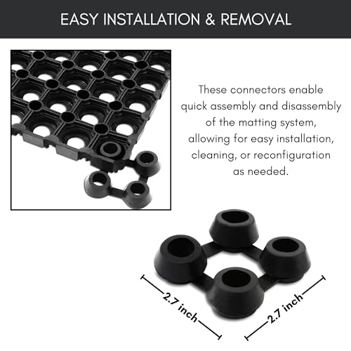 Heavy-Duty Interlocking Rubber Floor Mats, 24"x 32", Set of 2, Black - size: Set of 2 24x32