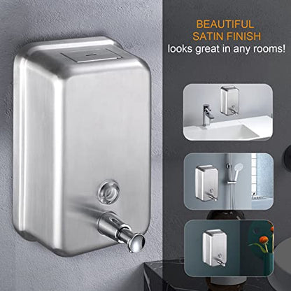 Commercial Soap Dispenser Wall Mount Stainless Steel, Vertical - size: Vertical