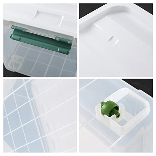85 Qt Clear Plastic Storage Bins with Lids, 4 Pack Wheeled Boxes - size: 85 Quart