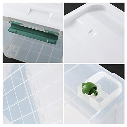 85 Qt Clear Plastic Storage Bins with Lids, 4 Pack Wheeled Boxes - size: 85 Quart
