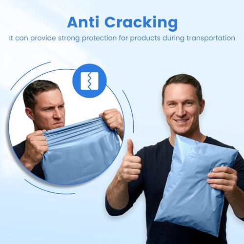 Metronic Poly Mailers 12x15.5 50PC Shipping Bags for Clothing Light Blue - color: Light Blue, size: 12x15.5 50PC