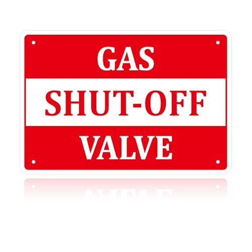 Gas Shut Off Valve Sign, 9.8X6.7IN Notice Gas Shut Off Warning Sticker - color: Gas Shut Off Valve 508