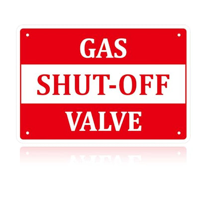 Gas Shut Off Valve Sign, 9.8X6.7IN Notice Gas Shut Off Warning Sticker - color: Gas Shut Off Valve 508