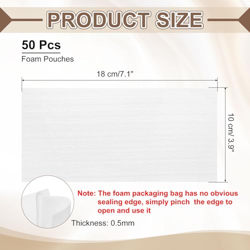 uxcell 50 Pcs Cushion Foam Pouches, 7" x 4" Cushioning Packing Supplies Cushioning Foam Padding Sheets for Moving and Packaging Dishes, China, Books, Photo Frame - size: 18 x 10 cm/7.1 x 3.9 inches