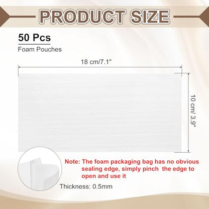 uxcell 50 Pcs Cushion Foam Pouches, 7" x 4" Cushioning Packing Supplies Cushioning Foam Padding Sheets for Moving and Packaging Dishes, China, Books, Photo Frame - size: 18 x 10 cm/7.1 x 3.9 inches