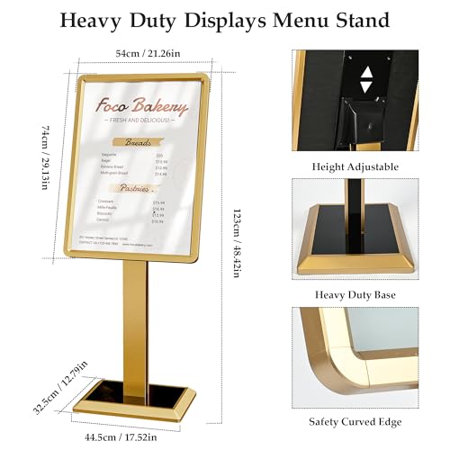 lesolar Adjustable Floor Standing Sign Holder Display, 21" x 29"Menu Stand