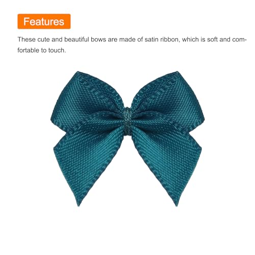 MECCANIXITY Mini Ribbon Bow 1" Mini Fabric Flower Bows Dark Green 150Pcs - color: Dark Green