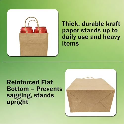 Volokitx 250 Pack 5.15×3.15×7.8 in Kraft Small Paper Bags with Handles - color: 250 Pack