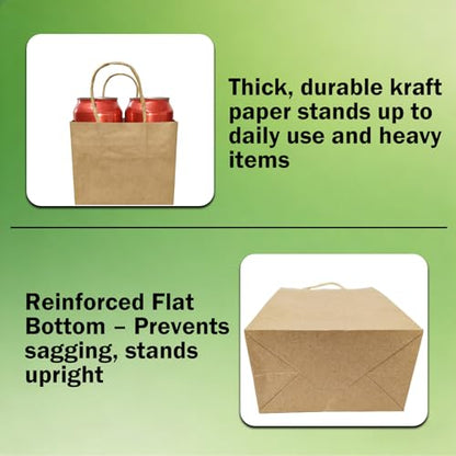 Volokitx 20 Pack 5.15×3.15×7.8 in Kraft Small Paper Bags with Handles - color: 20 Pack