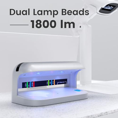 Aneken AL-17 Counterfeit Bill Detector with UV LED Light, Advanced UV Counterfeit Money Detector with Card & ID Detection, Suitable for All Currencies in the World, Silver