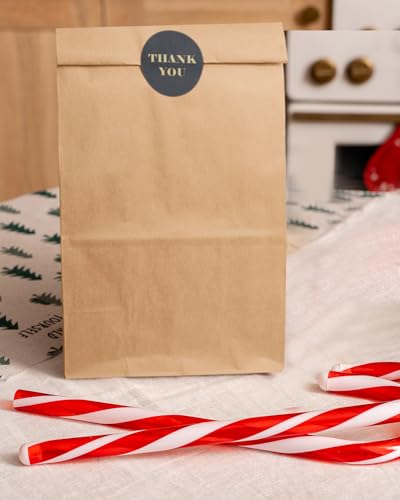 qiqee 100Pcs Treat Paper Bags 5.1"x3.1"x9.4" Brown Party Gift Bag Mini Snack Bag without Handle - size: Treat Bag - 100 Packs