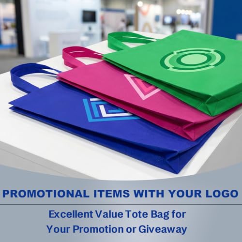 Custom Tote Bag Set of 5/10/50/100,Personalized Logo Text,Reusable Shopping Bags,Business Activities Promotional Item - color: Rose Pink
