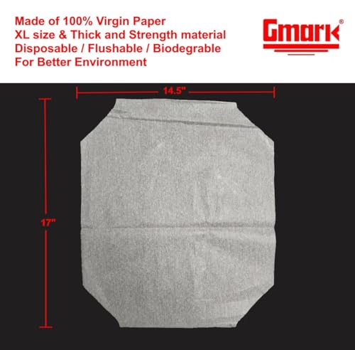 Gmark Paper Toilet Seat Covers, Thick Strength 100% Virgin Paper, Disposable Half-Fold Covers for Public Restroom Dispensers, 4 x 250 (1000 Total) GM2002