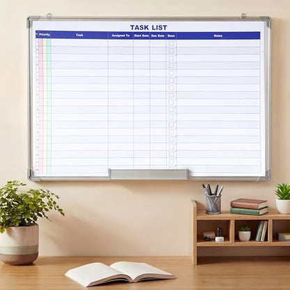 Lincia Large Dry Erase Task List 36 x 24 Inch Planner White Board - style: Task List