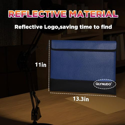 4200°F Fire Proof Box Alternative, A4 Document Organizer & Paper Safe - color: Blue, size: Large 11x13.3"