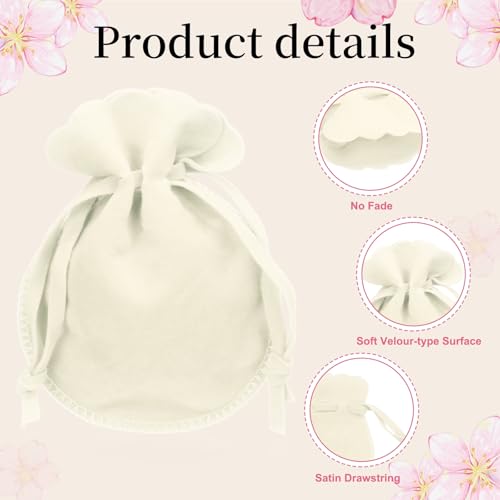 uxcell 20pcs Small Velvet Drawstring Pouches, 2.8"x3.5" Jewelry Bags, Beige - color: Beige, size: 2.8" x 3.5"