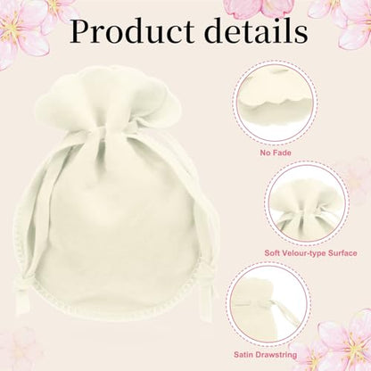 uxcell 20pcs Small Velvet Drawstring Pouches, 2.8"x3.5" Jewelry Bags, Beige - color: Beige, size: 2.8" x 3.5"