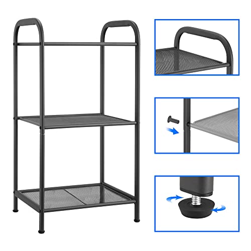 MAX Houser 3 Tier Extendable Industrial Storage Rack, Charcoal Gray - color: Grey, size: 3-Tier