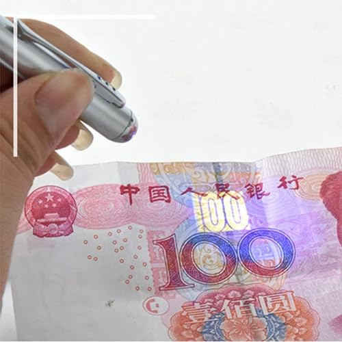 Silver Money Checker Pen Marker Fake Bill Detector Pens for W/UV LED Light Easy to Check Counterfit Cash Detector Checkers