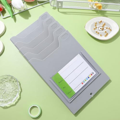 Kisangel Time Card Rack Wall Mount 5 Pocket Cards Organizer for Factory Material Cards Office Warehouse Employee Entrance 11.61 X 5.51 X 1.85 in