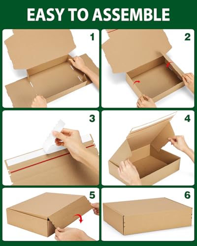 Shipping-Boxes-11x8x2 Inches: 25 Pack-Self-Seal-Cardboard-Boxes-for-Packaging, Brown-Shipping-Boxes-for-Packing-Small-Business, Corrugated Box Mailers for Book Shoes Gift Mailing