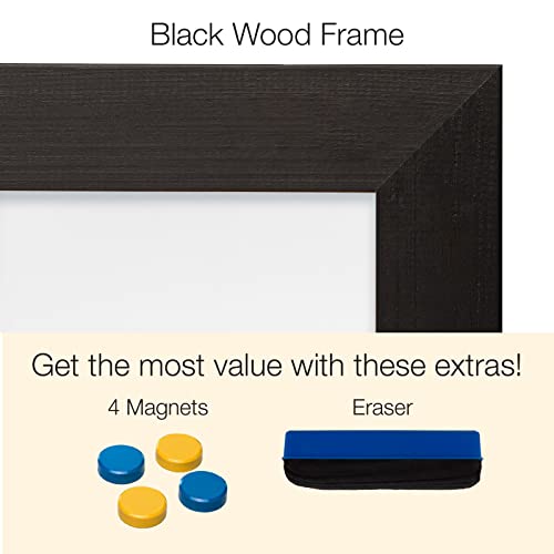 Excello Global Products Black Wooden Magnetic Dry Erase Whiteboard, 24"x36" - color: Black