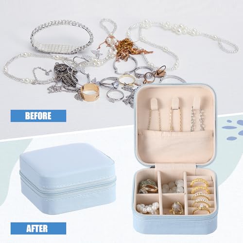 Taiyin 6/12/50 Pcs Travel Jewelry Case Bulk - color: Blue