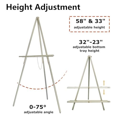 DJAR 3 Pcs 63" Adjustable Wooden Display Easel Stand for Sign - color: Green, size: 3pcs