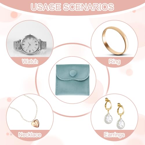 PATIKIL Velvet Jewelry Pouches, 6 Pcs Jewelry Packaging Gift Bags with Snap Button for Bracelet Rings Watch Necklace, (3"x3"/4"x4"/4"x5") Blue - color: Blue, size: (3"x3"/4"x4"/4"x5")
