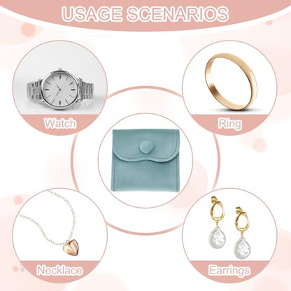 PATIKIL Velvet Jewelry Pouches, 6 Pcs Jewelry Packaging Gift Bags with Snap Button for Bracelet Rings Watch Necklace, (3"x3"/4"x4"/4"x5") Blue - color: Blue, size: (3"x3"/4"x4"/4"x5")