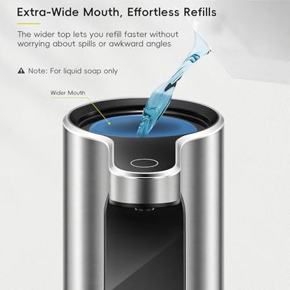 EKO Aroma Pro 13.5 fl oz Touchless Automatic Liquid Soap Dispenser, Rechargeable Hand & Dish Soap Dispenser for Bathroom and Kitchen, Waterproof, Adjustable Volume Control (Stainless Steel) - color: Stainless Steel, size: 13.5 oz