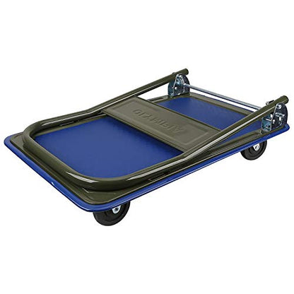 Olympia Tools Foldable Push Cart Dolly - 300 Lb. Capacity Heavy Duty Platform Truck with 360° Swivel Wheels - Black - style: 300 Lb.