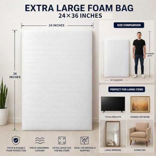 10Pcs 24x36inch Foam Pouches,Multi-size Extra Large Foam Pouches. - size: 24x36inch 1MM