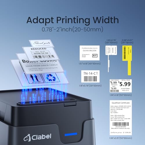 CLABEL 221D 2" Bluetooth Barcode Label Printer for Small Business - color: Gray, size: 2 Inch