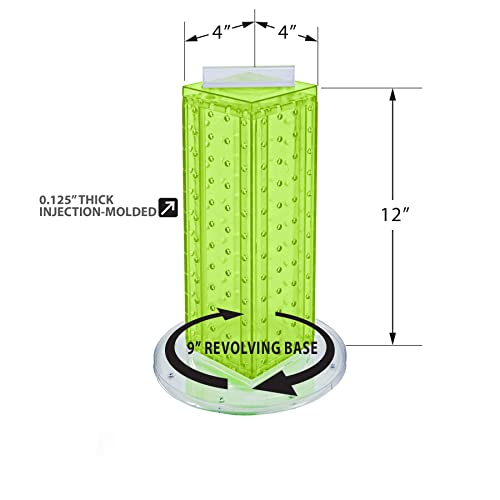 Azar Displays 700220-GRE Pegboard 4-Sided Revolving Counter Display, Green Translucent Color - color: Green, style: Pegboard only