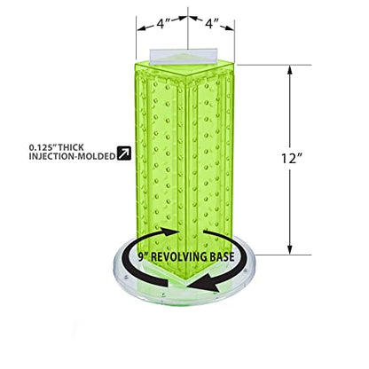 Azar Displays 700220-GRE Pegboard 4-Sided Revolving Counter Display, Green Translucent Color - color: Green, style: Pegboard only