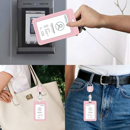 Vertical ID Badge Holder with Detachable Lanyard - Goose - color: Goose