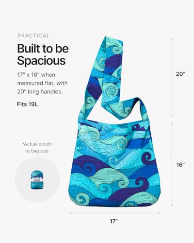 Nanobag Sling 19L Foldable Packable Crossbody Grocery Bag for Men & Women - color: Stars