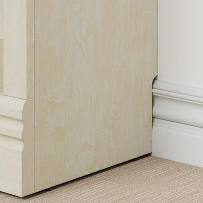 5-Tier Narrow Bookshelf, Adjustable Shelves, 72.5" - color: Cream