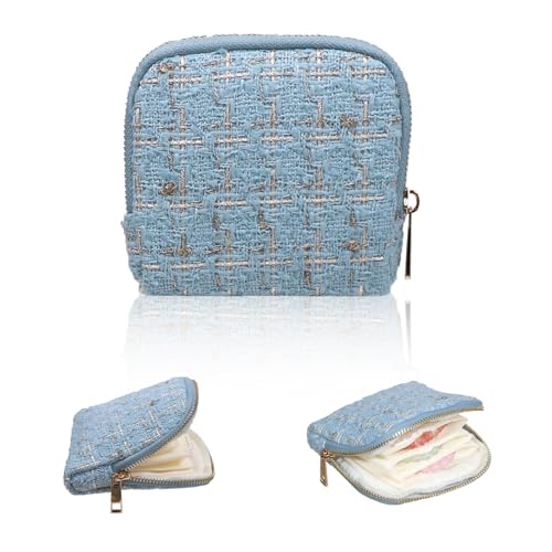 Stratalife Small Travel Jewelry Case, Qulited Storgae Pouch - color: Quilted Light Blue