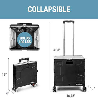 Wheeled Trolley Crate - 55L (4 Wheels) - Black/Cream [Cool Gray 1C] (1PK) - size: 55L - 4 Wheels