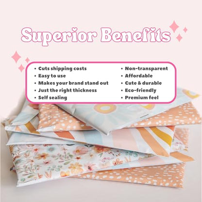 Picksie Mailers- Polymailers 10x13 Cute Boho Poly Bags for Small Business - color: Daisy Dream, size: 10x13
