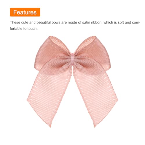 MECCANIXITY Mini Ribbon Bow 1" Mini Fabric Flower Bows Pale Mauve 150Pcs - color: Pale Mauve
