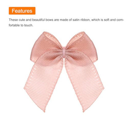 MECCANIXITY Mini Ribbon Bow 1" Mini Fabric Flower Bows Pale Mauve 150Pcs - color: Pale Mauve