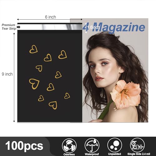 JinRuiKJ Thank You Poly Mailers 6x9 Inch, 100 PCS, Black - color: Black, size: 6*9inch 100pcs