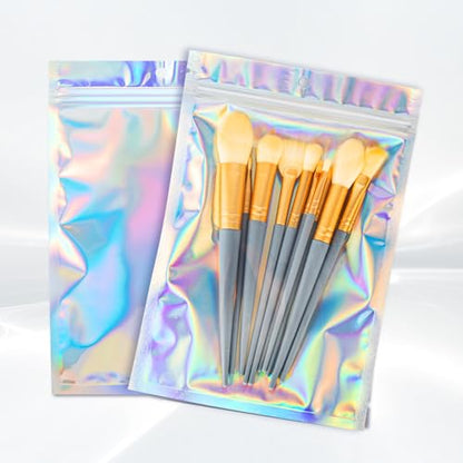 100pcs Holographic Bags,5.5x7.8 inch Resealable Zipper for small business - size: 100Pcs-5.5x7.8 Inch