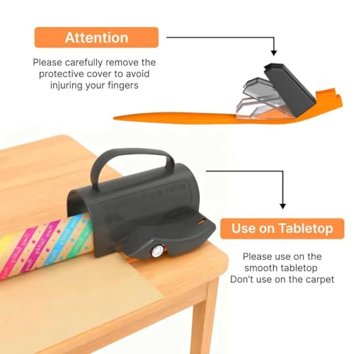 PERFYCUT Wrapping Paper Cutter with 3 Replaceable Blade Sets for Birthday Paper Gift Wrapping Paper Roll Cutter and Christmas Wrapping Paper Cutter Tool Tube Holder Slidding Slicing.